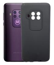 Capa Proteção Preta Aveludada Para Moto One Zoom Silicone