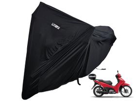 Capa Proteger Cobrir Moto Lycra Tecido Honda Biz Com Baú Capa Proteger Cobrir Moto Lycra Tecido Honda Biz Com Baú