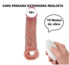 Capa Prótese Extensora De Silicone Aumenta e Engrossa Possui 10 Modos De Vibro, Sex Shop
