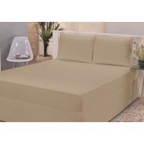 Capa Protetor Colchão Box Queen 1.98 x 1.58 x 0.35 Cor Bege Impermeável Com Zíper