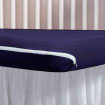 Capa Protetor De Colchão Para Berço De Malha Com Ziper Azul Marinho Menino Capa Protetor De Colchão Para Berço De Malha Com Ziper Azul Marinho Menino