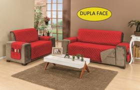 Capa protetor de sofa retratil 2/3 lugares king dupla face