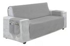 Capa Protetor De Sofá Três Lugares Retrátil Liso Com Bolso Lorena Microfibra