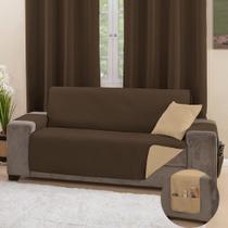 Capa Protetor Para Sofa 3 Lugares Com Bolso Viés Matelado Dupla Face Impermeavel - 180cm x 190cm