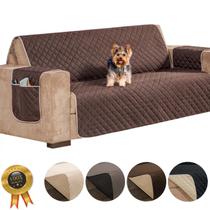 Capa protetor para sofá 3 lugares impermeável tabaco e caqui