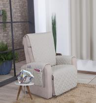 Capa Protetor Sofá 1 lugar Poltrona Papai Avulso Bege L*