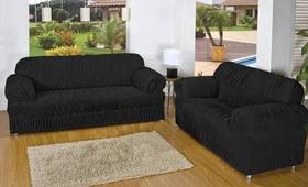 Capa Protetor Sofá 2 E 3 Lugares 21 Elástico Malha Gel Preto Capa Protetor Sofá 2 E 3 Lugares 21 Elástico Malha Gel Preto