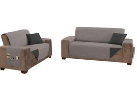 Capa Protetor Sofá 2 E 3 Lugares King Manu Dupla Face