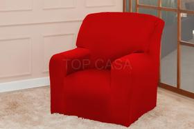 Capa Protetor Sofá Poltrona Papai 1 Lugar Coladinha Vermelho