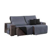 Capa Protetor Sofa Retratil Reclinavel 2.40m 02 Modulos Shield 400 Fios Dupla Face Bolso Lateral