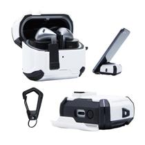 Capa Protetora Airtrek Nerdcase Compatível com Galaxy Buds 3, Buds Pro 3, Buds 3 FE, Preto e Branco