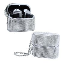 Capa Protetora Chic Nerdcase compatível com Samsung Galaxy Buds 3, Buds Pro 3, Buds3 FE, Strass Prata