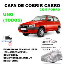 Capa Protetora Cobrir Carro Uno Mille LOPEZCAR Forrada, Impermeável - Protege do Sol, Chuva e Poeira