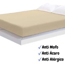 Capa Protetora Colchão de Solteiro com Zíper Anti Mofo Bege