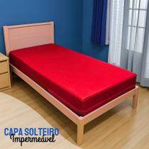 Capa Protetora Colchão Vermelha Solteiro Impermeável Capa Protetora Colchão Vermelha Solteiro Impermeável