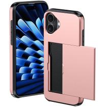 Capa Protetora com Compartimento Espaço para Guardar e Cartão de Crédito para o iPhone 16 / 16 Pro / 16 Pro Max