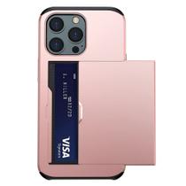 Capa Protetora com Compartimento Espaço para Guardar e Cartão de Crédito para o iPhone 16 / 16 Pro / 16 Pro Max Capa Protetora com Compartimento Espaço para Guardar e Cartão de Crédito para o iPhone 16 / 16 Pro / 16 Pro Max