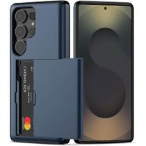 Capa Protetora com Compartimento Espaço para Guardar e Cartão de Crédito para o Samsung Galaxy S25 Ultra Tela 6.9