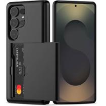Capa Protetora com Compartimento Espaço para Guardar e Cartão de Crédito para o Samsung Galaxy S25 Ultra Tela 6.9