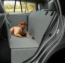 Capa Protetora De Banco Traseiro Carro Luxo Impermeável Cachorros E Gatos Pet Premium Cinza - Duke & Dixie