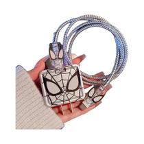 Capa Protetora De Cabo De Carregamento Do Homem-Aranha Para iPhone iPad Carregador De 20W Adequado