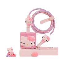 Capa Protetora de Cabo Hello Kitty Sanrio - PVC Fofo e Compatível com Carregadores 20W