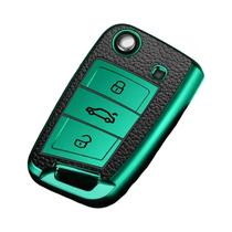 Capa Protetora De Chave De Carro Em Couro TPU Para VW Volkswagen Golf 7 Tiguan SEAT Ateca Skoda