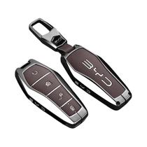 Capa Protetora De Chave De Carro Em Liga De Zinco E Couro Para BYD Song plus Atto 3 Han EV DM Qin