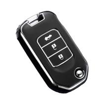 Capa Protetora De Chave Honda Civic Accord City Odyssey CR-V HR-V Vezel Em TPU Com Chaveiro Flip Capa Protetora De Chave Honda Civic Accord City Odyssey CR-V HR-V Vezel Em TPU Com Chaveiro Flip