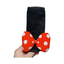 Capa Protetora De Cinto De Segurança Para Carro Com Estampa De Bolinhas E Laço De Pelúcia Macia Capa Protetora De Cinto De Segurança Para Carro Com Estampa De Bolinhas E Laço De Pelúcia Macia