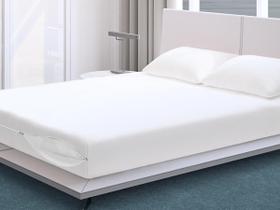 Capa Protetora De Colchão Casal Com Zíper Resistente Bege