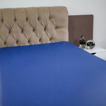 Capa protetora de colchão de casal com ziper -azul marinho super conforto