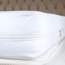 Capa protetora de colchão de casal com ziper -branco melhor preço