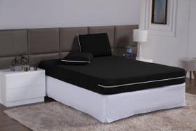 Capa Protetora de Colchão Queen com Zíper Malha Gel Lisa 30 cm de Altura 1 pç Preta