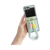 Capa Protetora De Couro PU Estilo Jaqueta Acolchoada Com Alça De Pulso Para Samsung Galaxy Z Flip 7