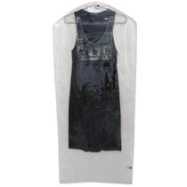 Capa Protetora de Roupa Vestido Jaqueta Terno Casaco 55x125cm Transparente e TNT