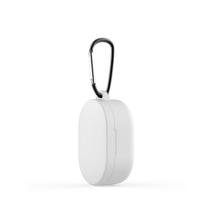 Capa protetora de silicone com mosquetão earbuds branco