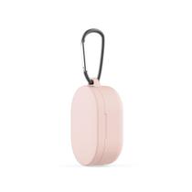 Capa protetora de silicone com mosquetão earbuds rosa
