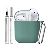 Capa Protetora De Silicone Macio Para Apple Airpods 1a 2a Geração Com Kit De Limpeza