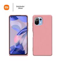 Capa protetora de silicone smartphone xiaomi 11 lite 5g ne rosa