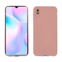 Capa protetora de silicone smartphone xiaomi redmi 9 rosa