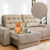 Capa Protetora De Sofá Anti Arranhão Gato Retrátil 2,20 Avelã