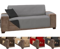Capa protetora de sofá impermeavel ultrassonico padrão 3 lgrs 1,5m cinza e preto