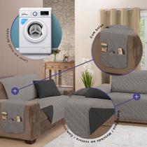 Capa Protetora de Sofá Padrão 4 Lugares Manu Matelado Dupla Face Capa Protetora de Sofá Padrão 4 Lugares Manu Matelado Dupla Face