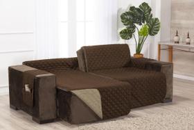 Capa Protetora De Sofá Retrátil 2,20M Dupla Face Tabaco