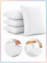 Capa Protetora De Travesseiro Kit 4 Unidades Impermeável Antiácaro Com Zíper e Elástico Branca 50x70 Capa Protetora De Travesseiro Kit 4 Unidades Impermeável Antiácaro Com Zíper e Elástico Branca 50x70
