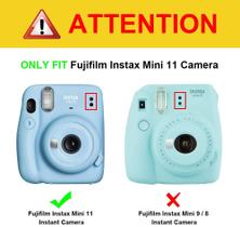 Capa protetora fintie para Fujifilm Instax Mini 11 Câmera Instantânea - Tampa premium de saco de material vegano com alça removível ajustável, mármore
