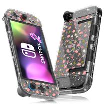 Capa protetora FUNDIARY Clear com Glitter Sakura para Switch 2