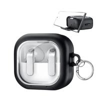 Capa Protetora Glass Nerdcase Compatível com Samsung Galaxy Buds 4, Preta e Transparente, Com Suporte Adaptado Capa Protetora Glass Nerdcase Compatível com Samsung Galaxy Buds 4, Preta e Transparente, Com Suporte Adaptado