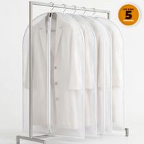 Capa Protetora Grande Roupa Armário Cabide 60x100 Proteção Contra Poeira Transparente 5 Unidades Capa Protetora Grande Roupa Armário Cabide 60x100 Proteção Contra Poeira Transparente 5 Unidades